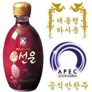 Korean Raspberry Wine (15percent,375ml) Made in Korea